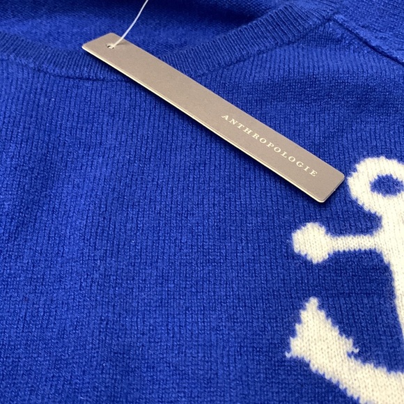 NWT Anthropologie Brodie Anchors Away 100 percent Cashmere Sweater XS NEW - Picture 6 of 7